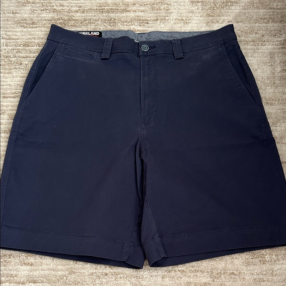 Kirkland Signature Men's Dark Blue Flat Front Shorts
